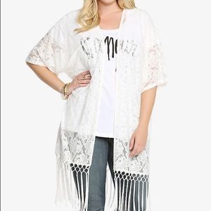 Torrid Floral Lace Tassel Kimono